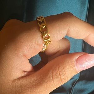 14k gold rope minimalist ring